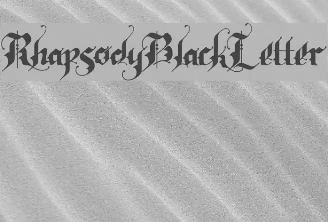 RhapsodyBlackLetter Caratteri examples