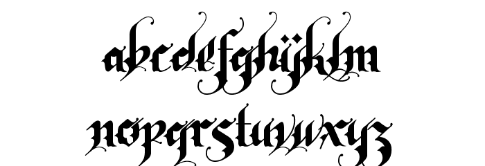 RhapsodyBlackLetter Font LOWERCASE