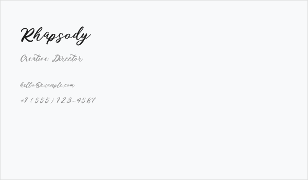 Rhapsody Business Card