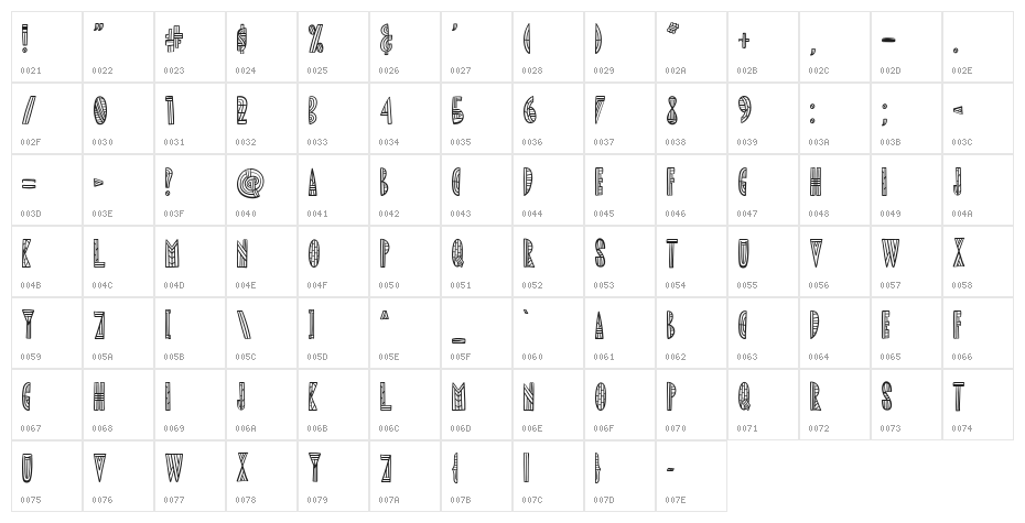 Rhefilla FREE Character Map