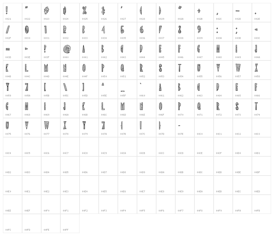 RhefillaFREE Character Map