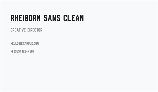 Rheiborn Sans Clean Business Card