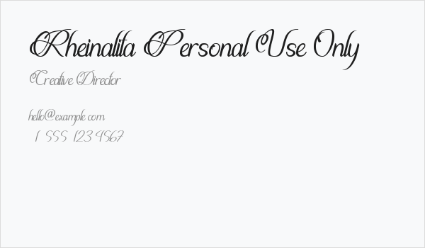 Rheinalita Personal Use Only Business Card