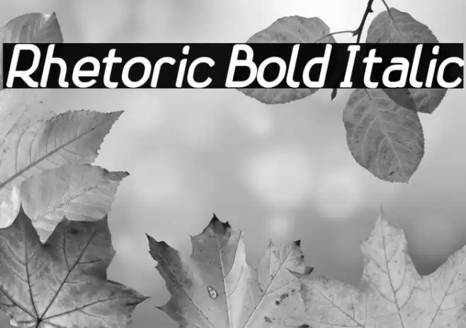 Rhetoric Bold Italic Font examples