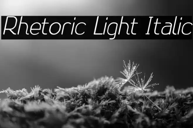 Rhetoric Light Italic Caratteri examples