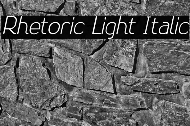 Rhetoric Light Italic Caratteri examples