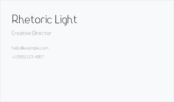 Rhetoric Light Business Card