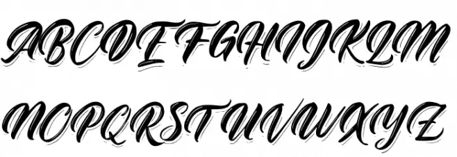Rhinatta Script फ़ॉन्ट अपरकेस