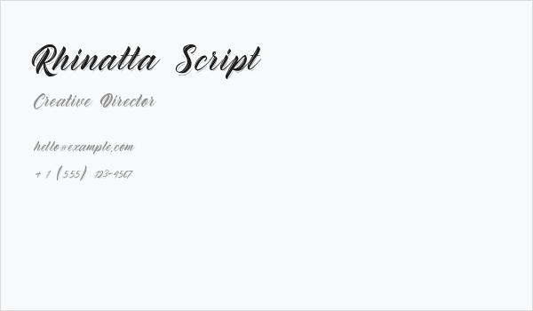 Rhinatta Script Business Card