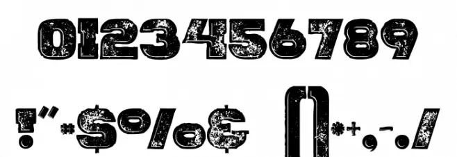Rhino Inline Grunge Font OTHER CHARS