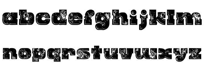 Rhino Inline Grunge Font LOWERCASE