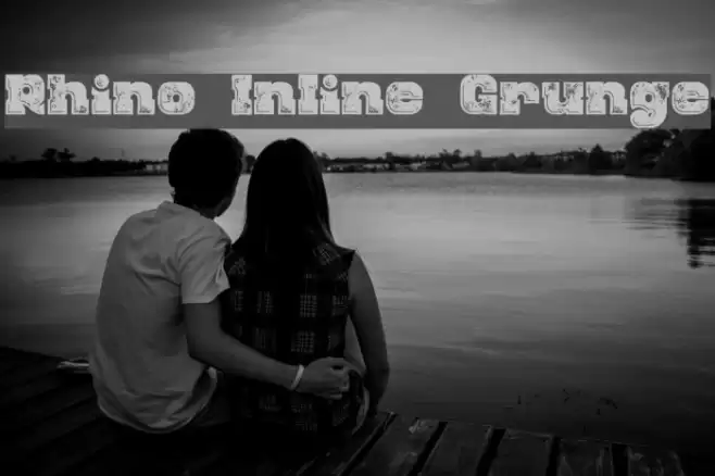 Rhino Inline Grunge Font examples