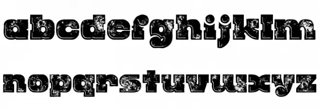 Rhino Inline Grunge Font LOWERCASE