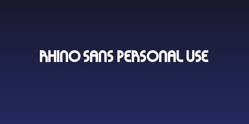 Rhino Sans Personal Use Social Header