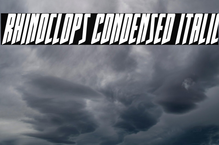 Rhinoclops Condensed Italic Example 3