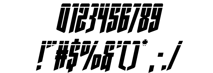 Rhinoclops Laser Italic Font OTHER CHARS
