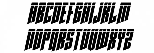 Rhinoclops Laser Italic फ़ॉन्ट अपरकेस