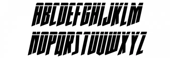 Rhinoclops Laser Italic फ़ॉन्ट लोअरकेस
