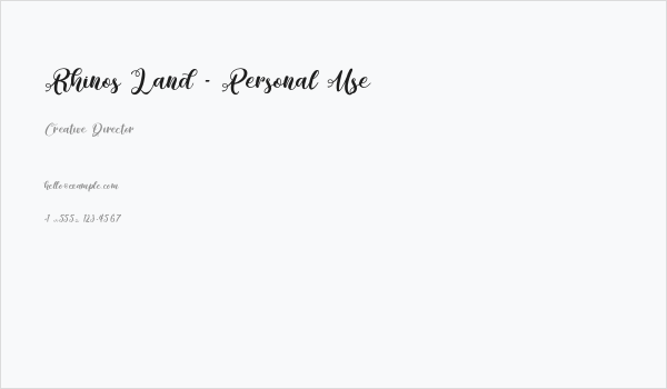 Rhinos Land - Personal Use Business Card