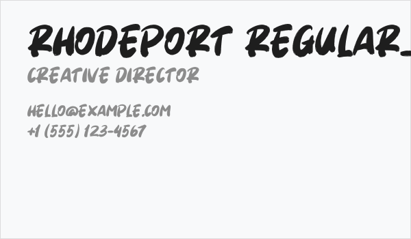 Rhodeport Regular_DEMO Business Card