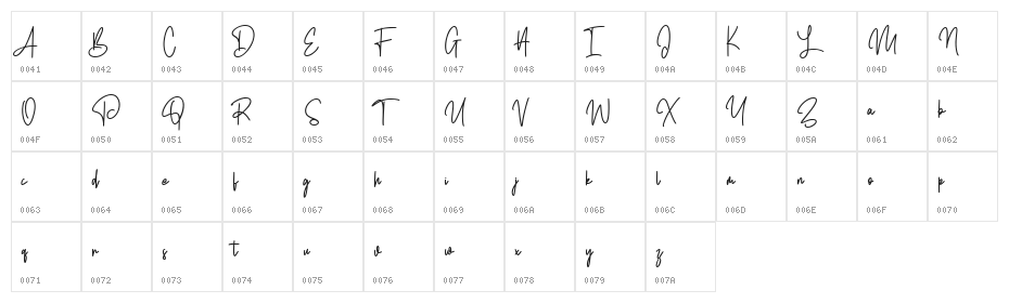 Rhodes Free Font Regular Character Map