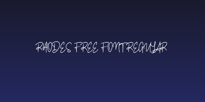 Rhodes Free Font Regular Social Header