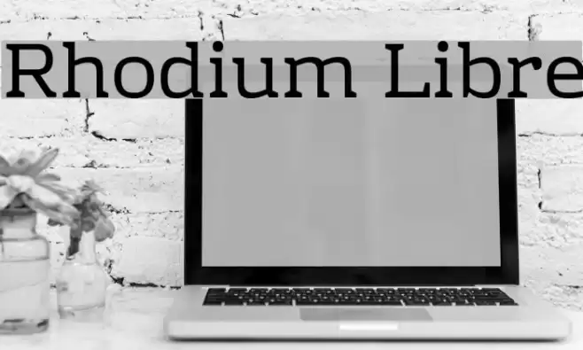 Rhodium Libre Шрифта examples