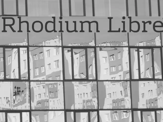 Rhodium Libre Шрифта examples