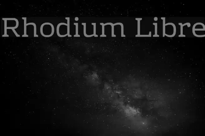 Rhodium Libre Шрифта examples