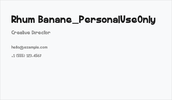Rhum Banane_PersonalUseOnly Business Card