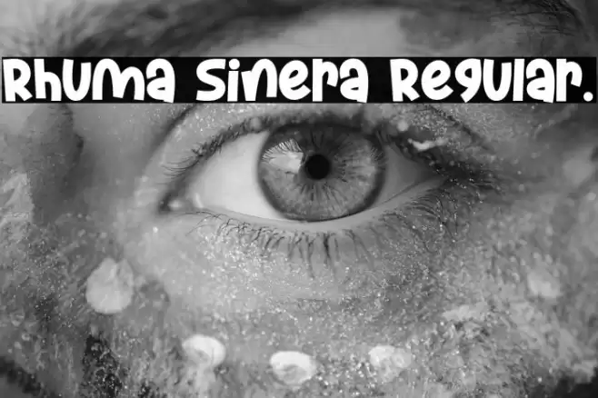 Rhuma Sinera Regular. Font examples