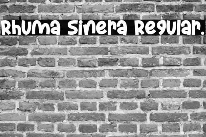 Rhuma Sinera Regular. Font examples