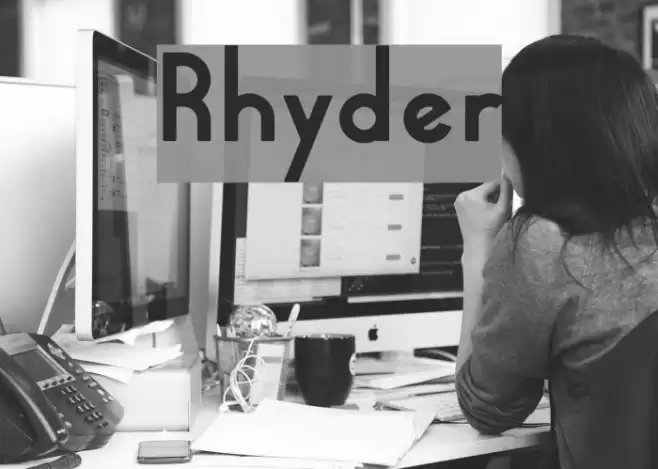 Rhyder Font examples