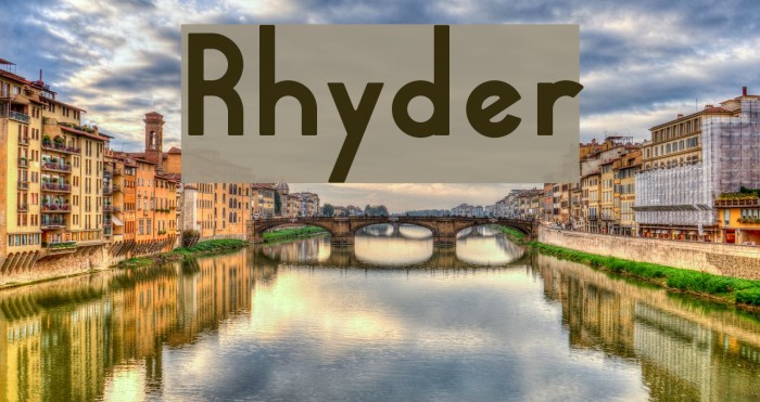 Rhyder Font examples