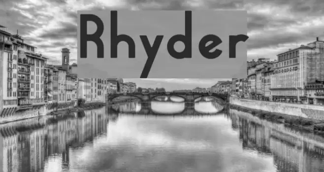 Rhyder Font examples
