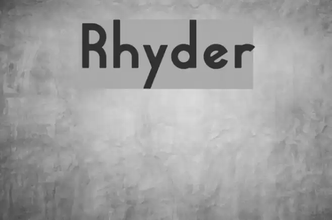Rhyder Font examples
