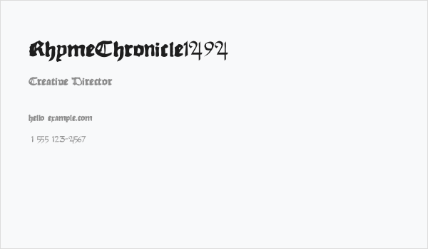 RhymeChronicle1494 Business Card