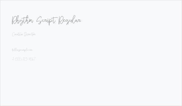 Rhythm Script Regular Business Card