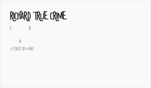 RICHARD TRUE CRIME Business Card