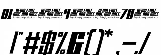 RIDE AND RACE Font OTHER CHARS