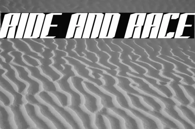 RIDE AND RACE Font examples