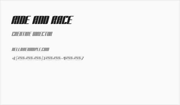 RIDE AND RACE Business Card