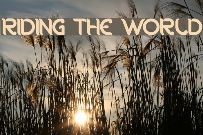 RIDING THE WORLD Font examples