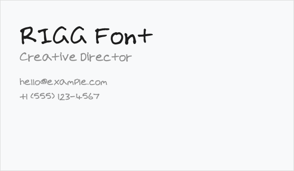 RIGG Font Business Card
