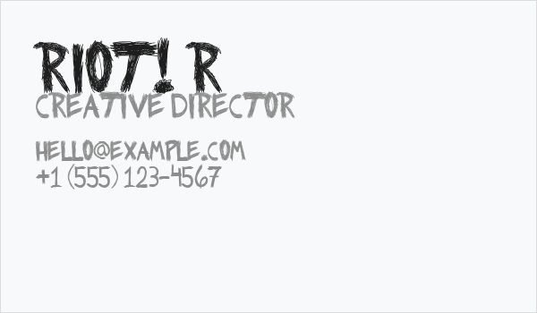 RIOT! R Business Card