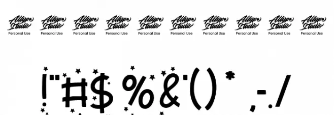 Riana Star Display - PUL Font OTHER CHARS