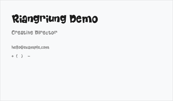 Riangriung Demo Business Card