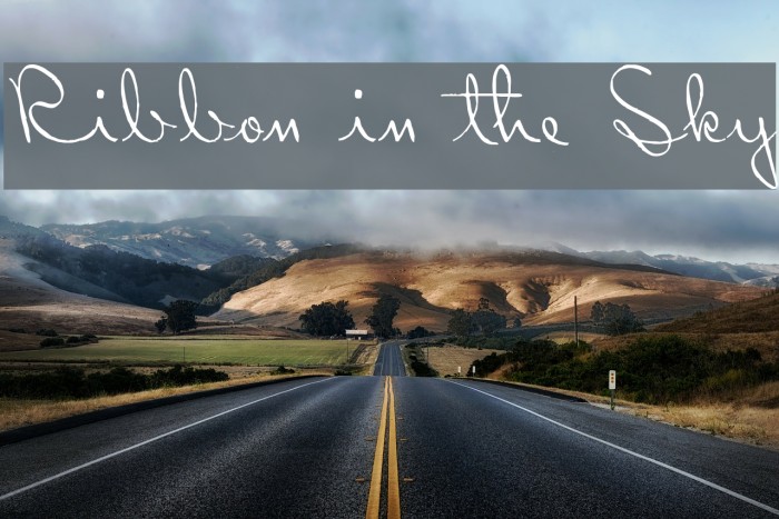 Ribbon in the Sky Font examples