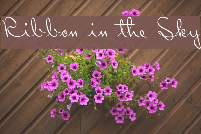 Ribbon in the Sky Font examples