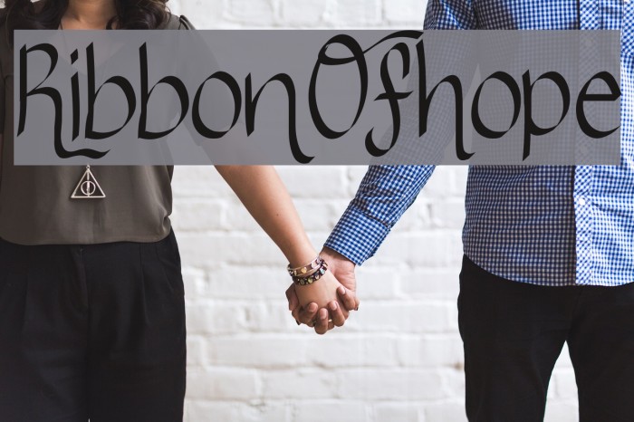 RibbonOfhope Font examples